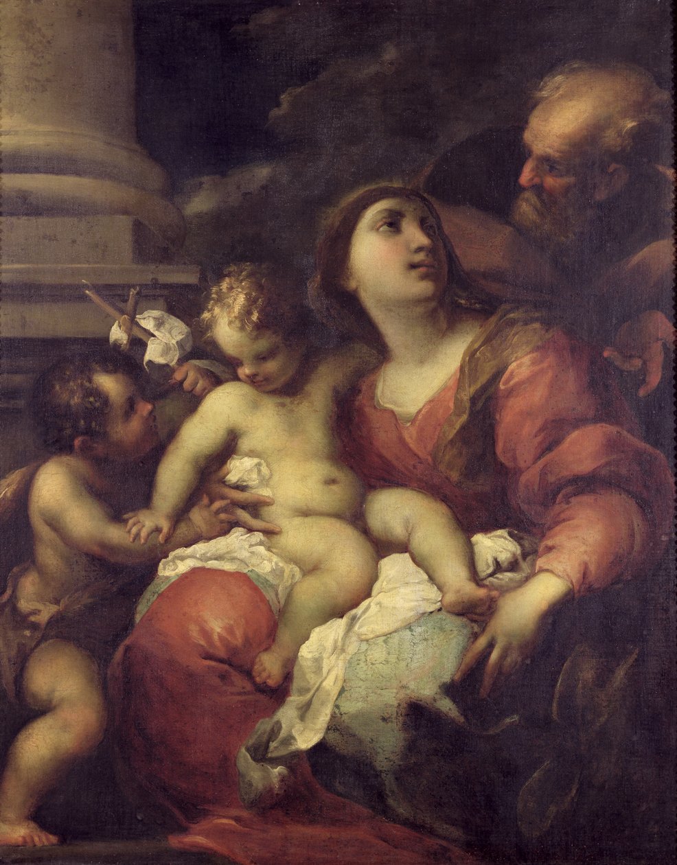 Den heliga familjen av Valerio Castello
