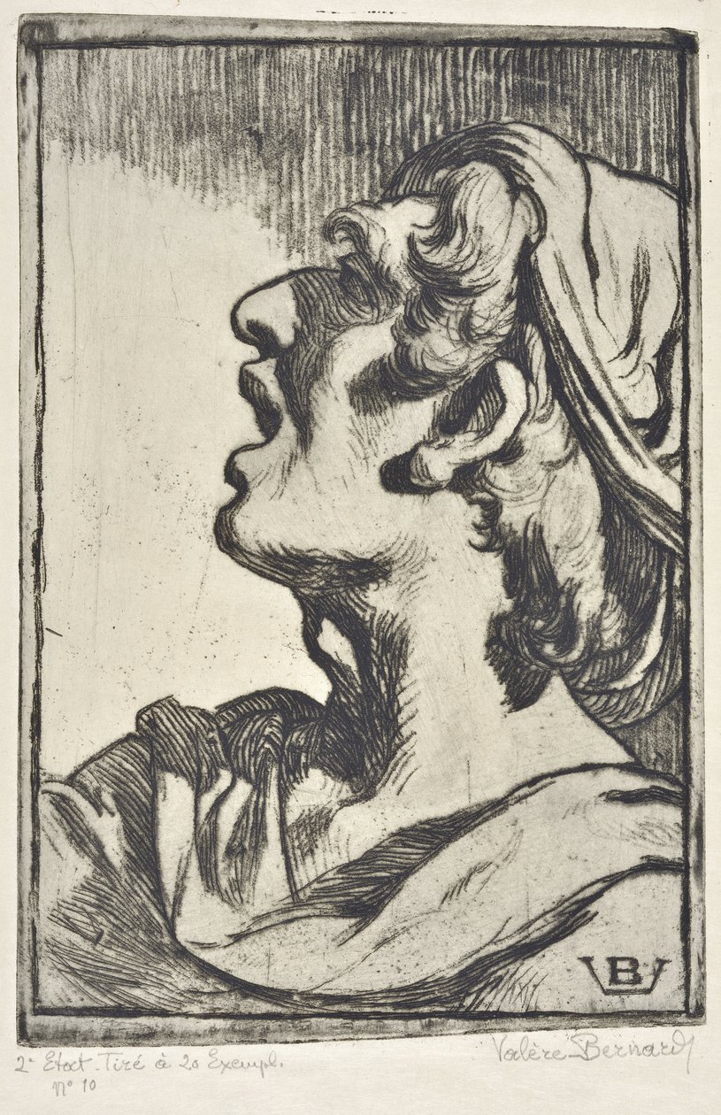 Head of Man (teckning) av Valère Bernard