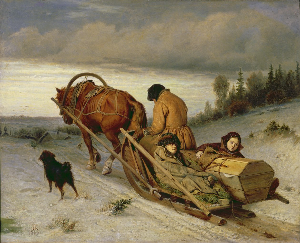 Seing off the Dead, 1865 av Vasili Grigorevich Perov