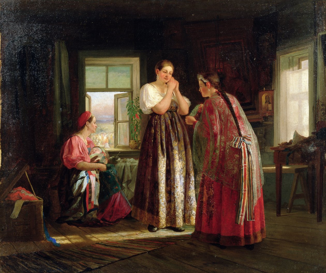 Förberedelser inför en fest, 1869 av Vasily Maximov
