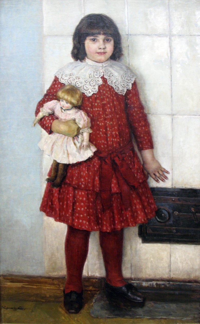  Portrait of O.V. Surikova as a childnDeutsch: Portrat von O.V. Surikova in der Kindheitn:  ..   n av Vasilij Ivanovic Surikov