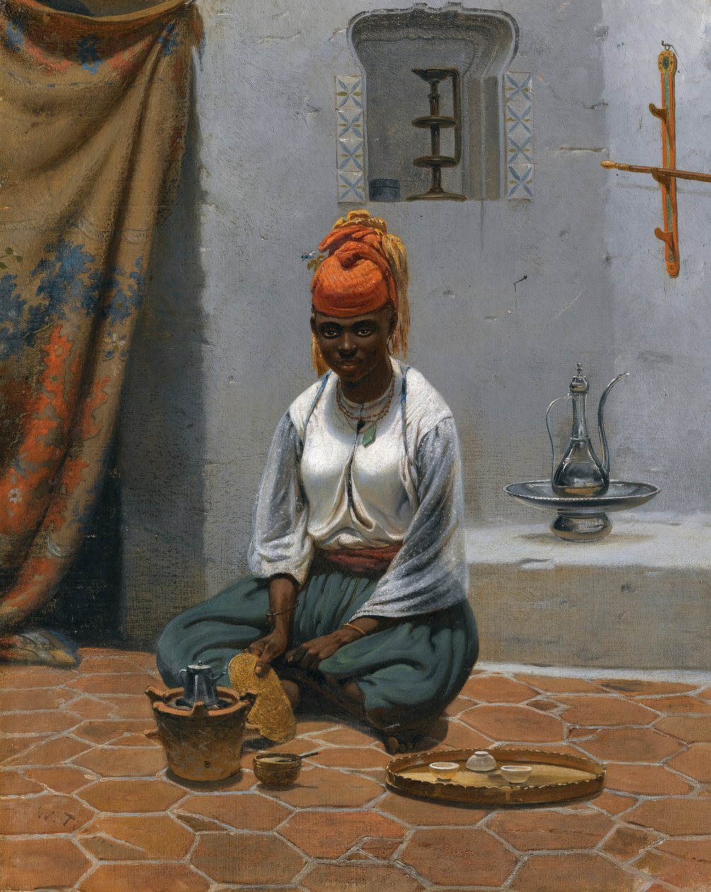 Att göra te i Alger, 1840-talet. av Georg Wilhelm Timm