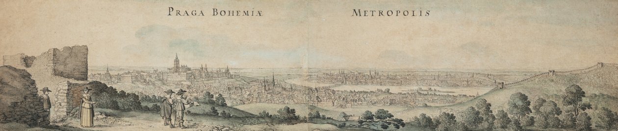 Fantastisk utsikt över Prag av Václav Hollar