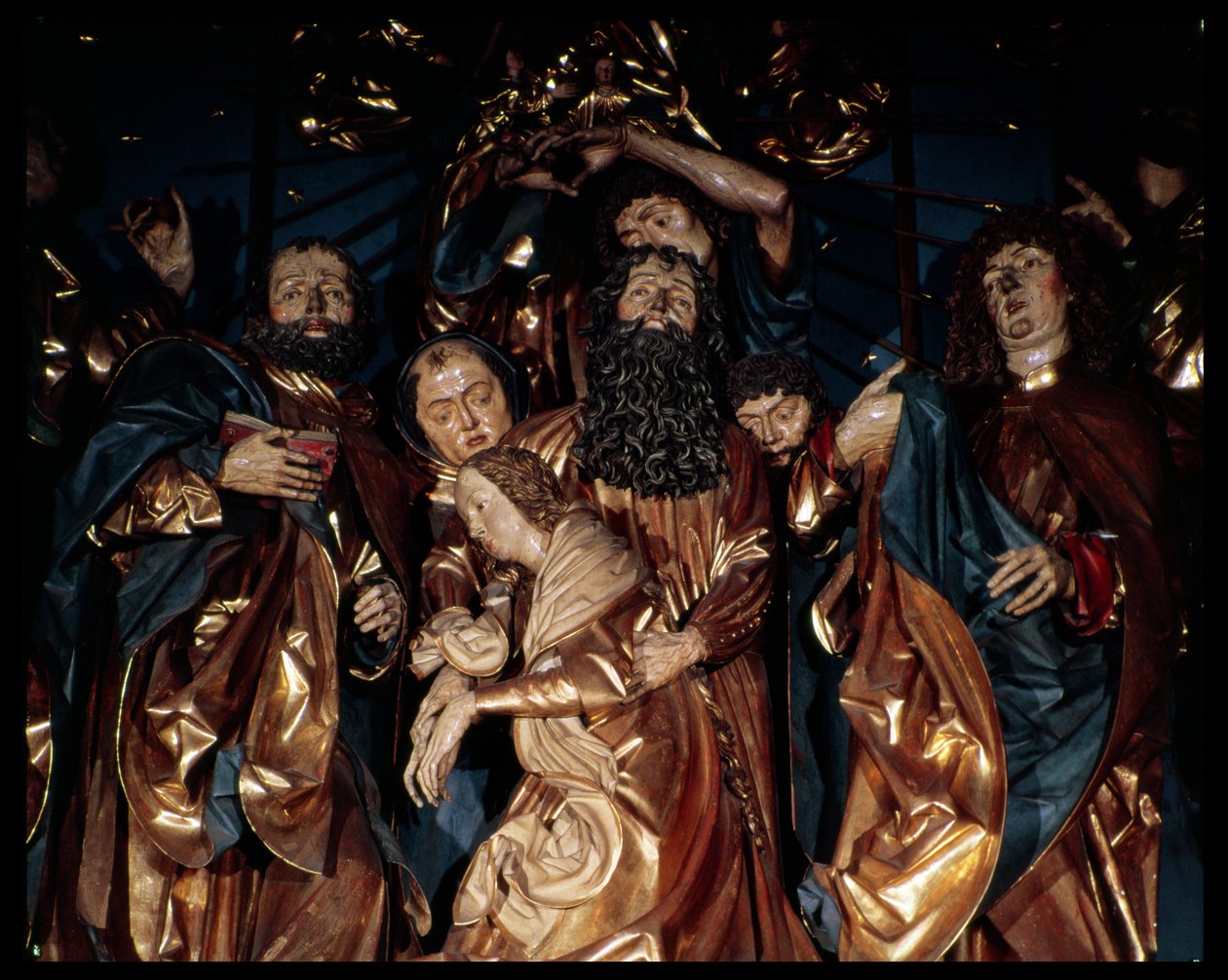 The Dormition and the Assumption of the Jungfru Maria, altartavla, c.1477-89 (trä) av Veit or Wit Stoss
