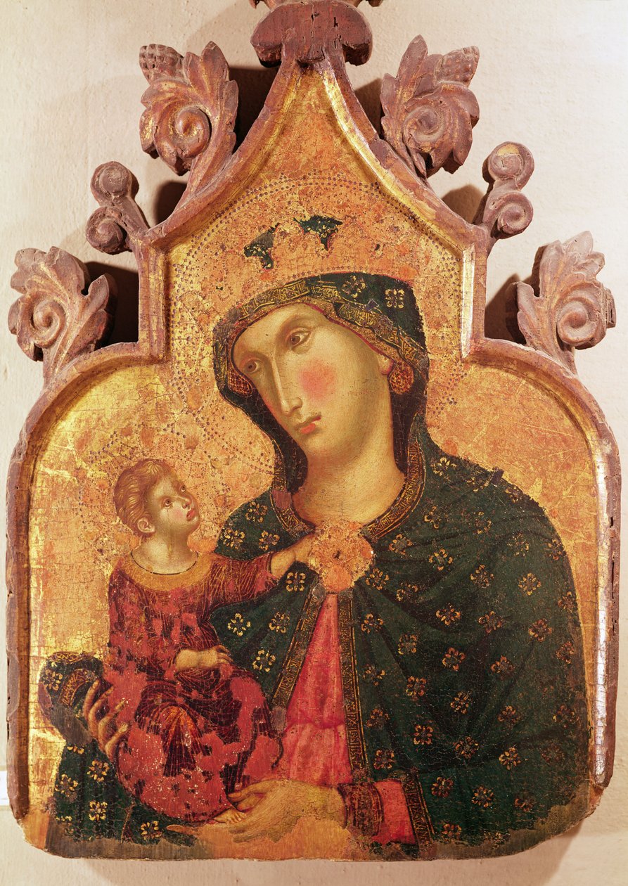 Virgin and Child (tempera på panel) av Lorenzo Veneziano