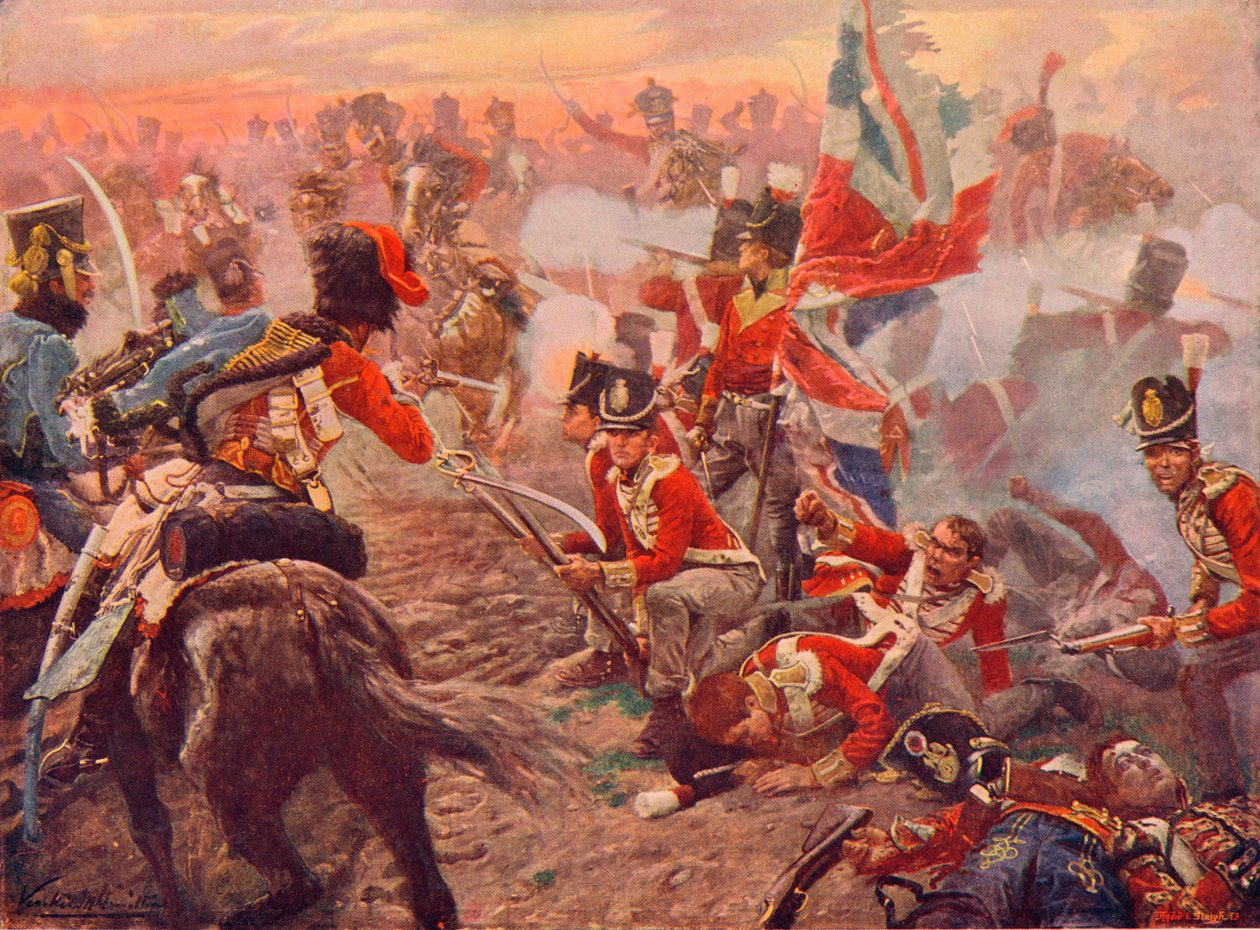 Slaget vid Quatre Bras, 1815 1906 av Vereker Monteith Hamilton
