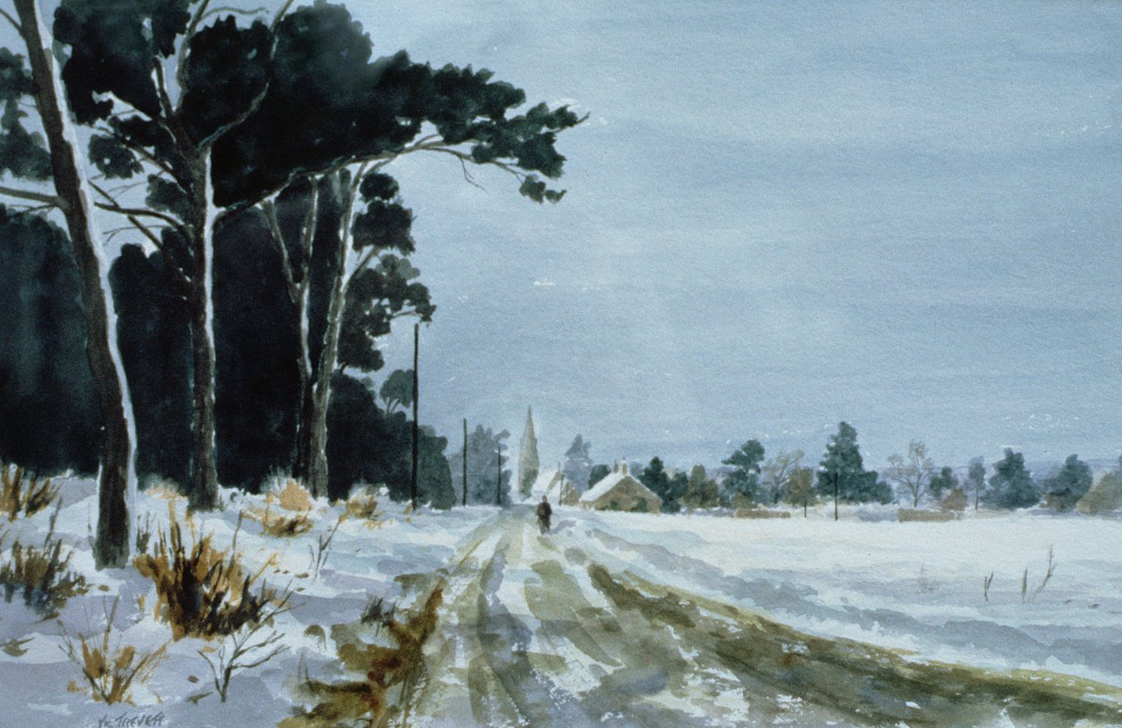 Hermitage Road in the Snow (Village of Higham, nära Rochester) av Vic Trevett