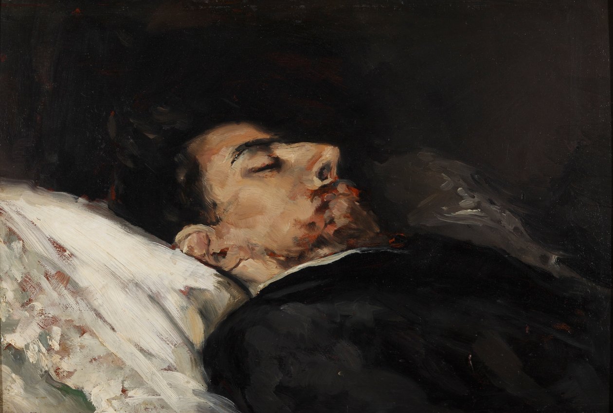 Gustavo Adolfo Bécquer på sin dödssäng av Vicente Palmaroli y Gónzalez