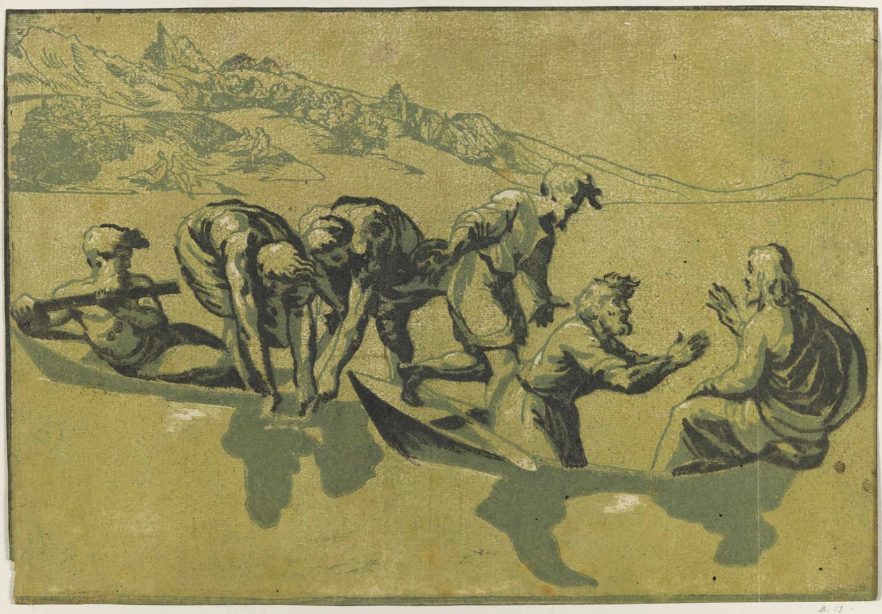 The Miraculous Draft of Fishes After Raphael, c.1540. av Vicentino