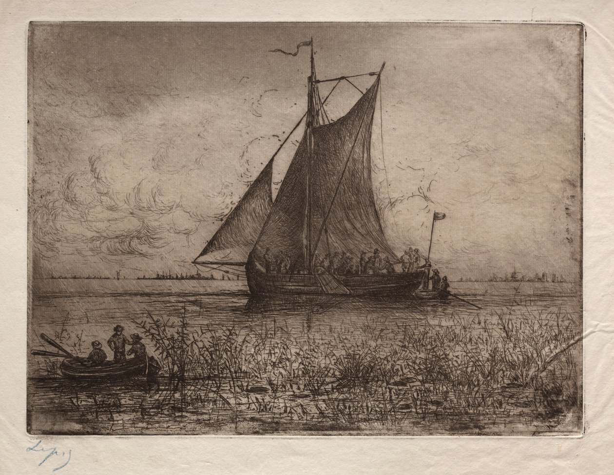 Holländska flodlandskap. av Vicomte Lepic Ludovic Napoléon