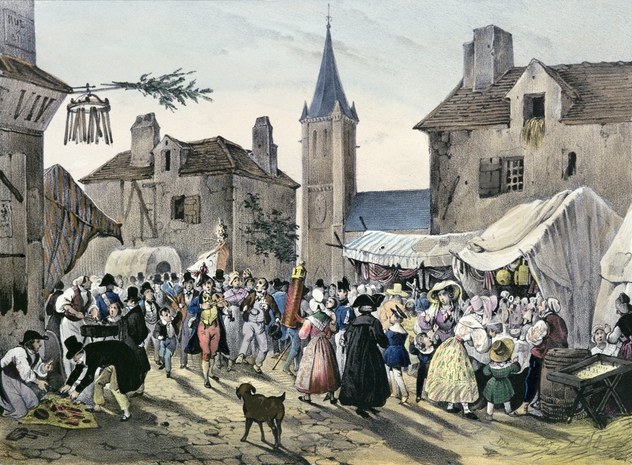 "Lokala fester i Paris", serie, 1830, Chatenay av Victor Adam