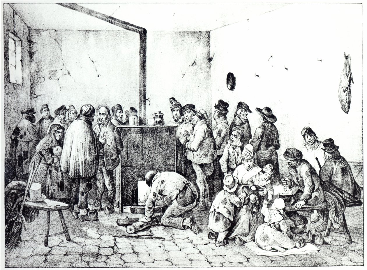 The Public Warming Room i Paris, 1840 av Victor Adam