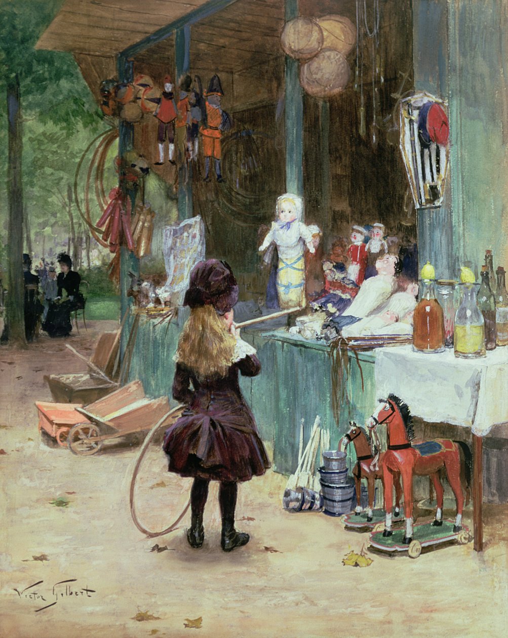 Vid Champs-Elysees trädgårdar, omkring 1897 av Victor Gabriel Gilbert
