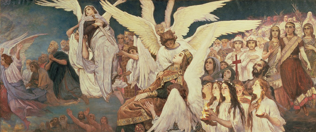 Höger panel från paradisets tröskel, 1885-96 av Victor Mikhailovich Vasnetsov