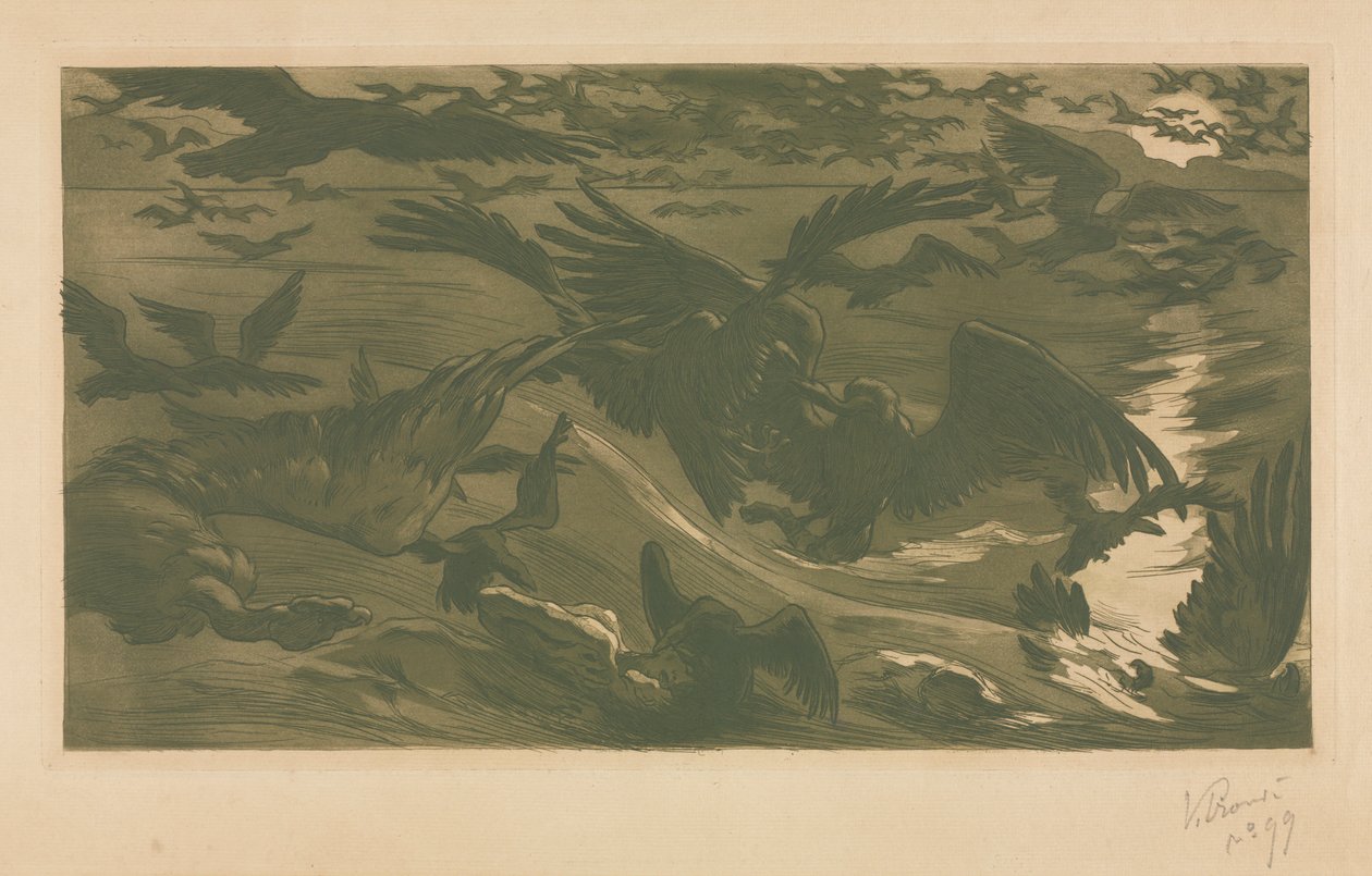 Rovfåglar, 1893. av Victor Emile Prouve