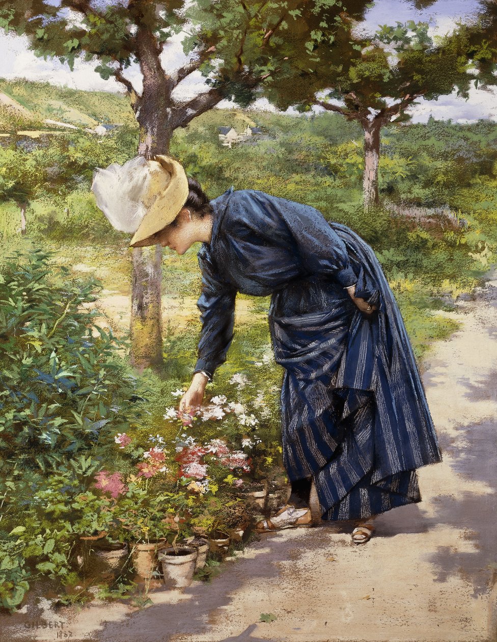 Lady in a Garden, 1887 av Victor Gabriel Gilbert
