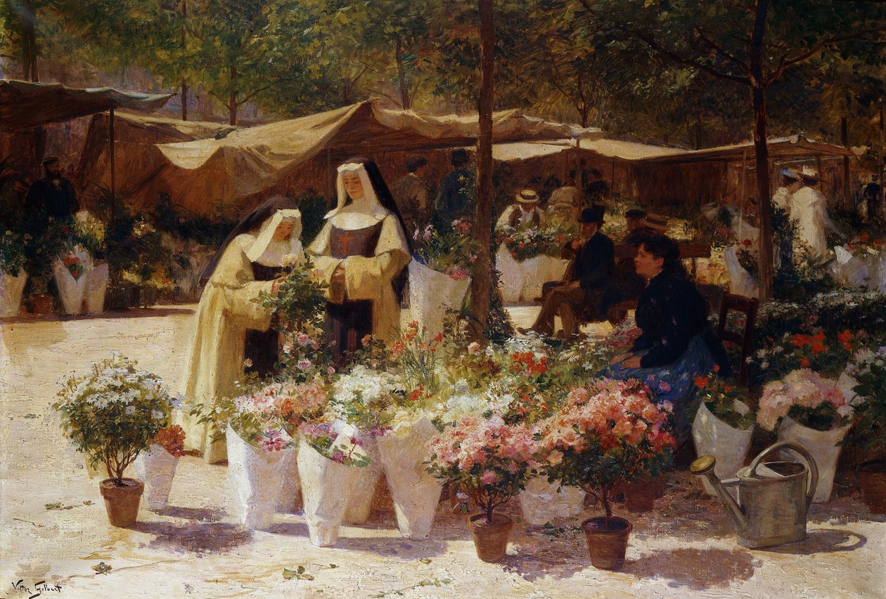 Blomstermarknaden, av Victor Gabriel Gilbert