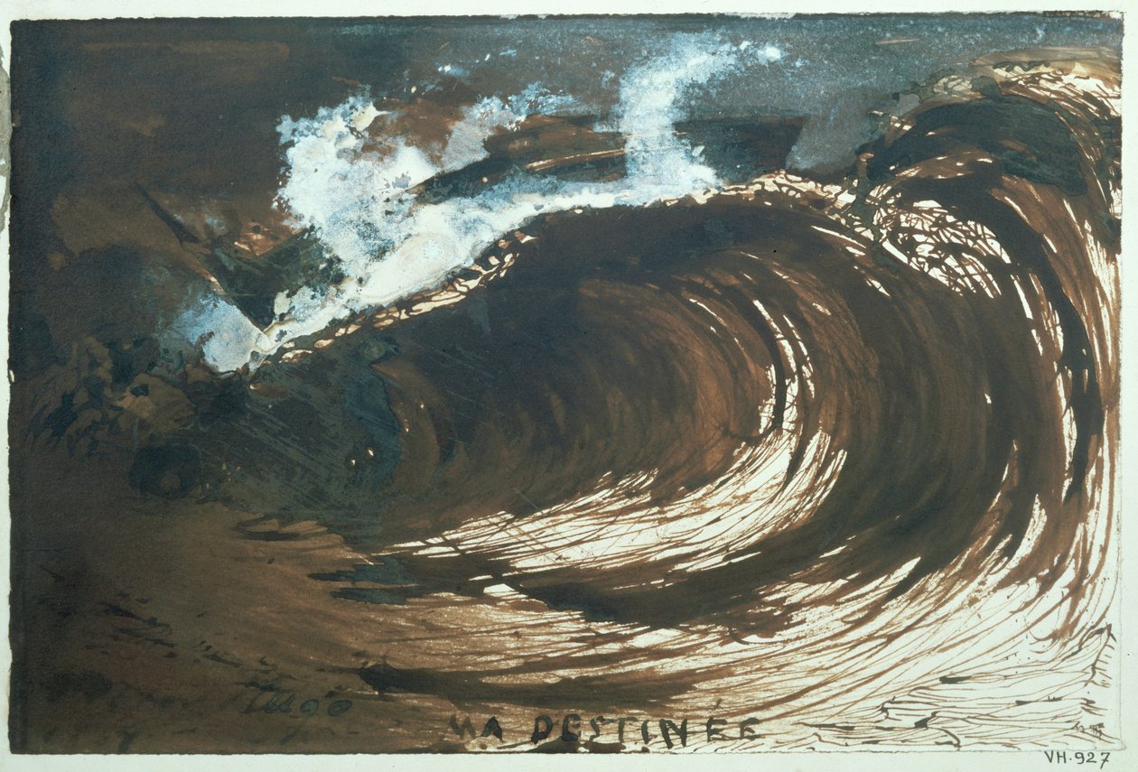 Ma destinee ... (penna, tvätt och gouache) av Victor Hugo