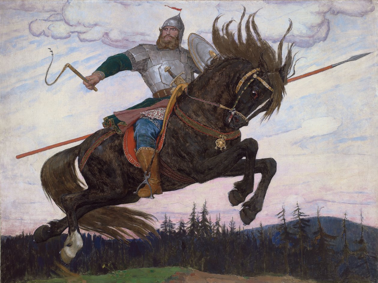 En Bogatyr, 1920 av Victor Mikhailovich Vasnetsov