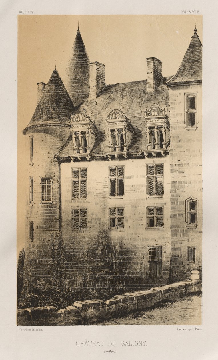 ...Pl.100, Château de Saligny Alliers, 1860. av Victor Petit