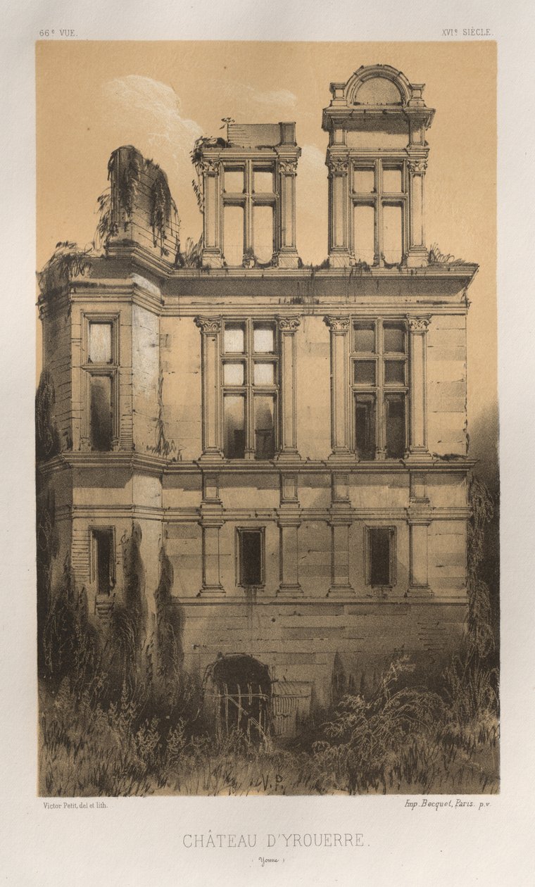 ...pl. 66, Château DYrouerre Yonne, 1860. av Victor Petit