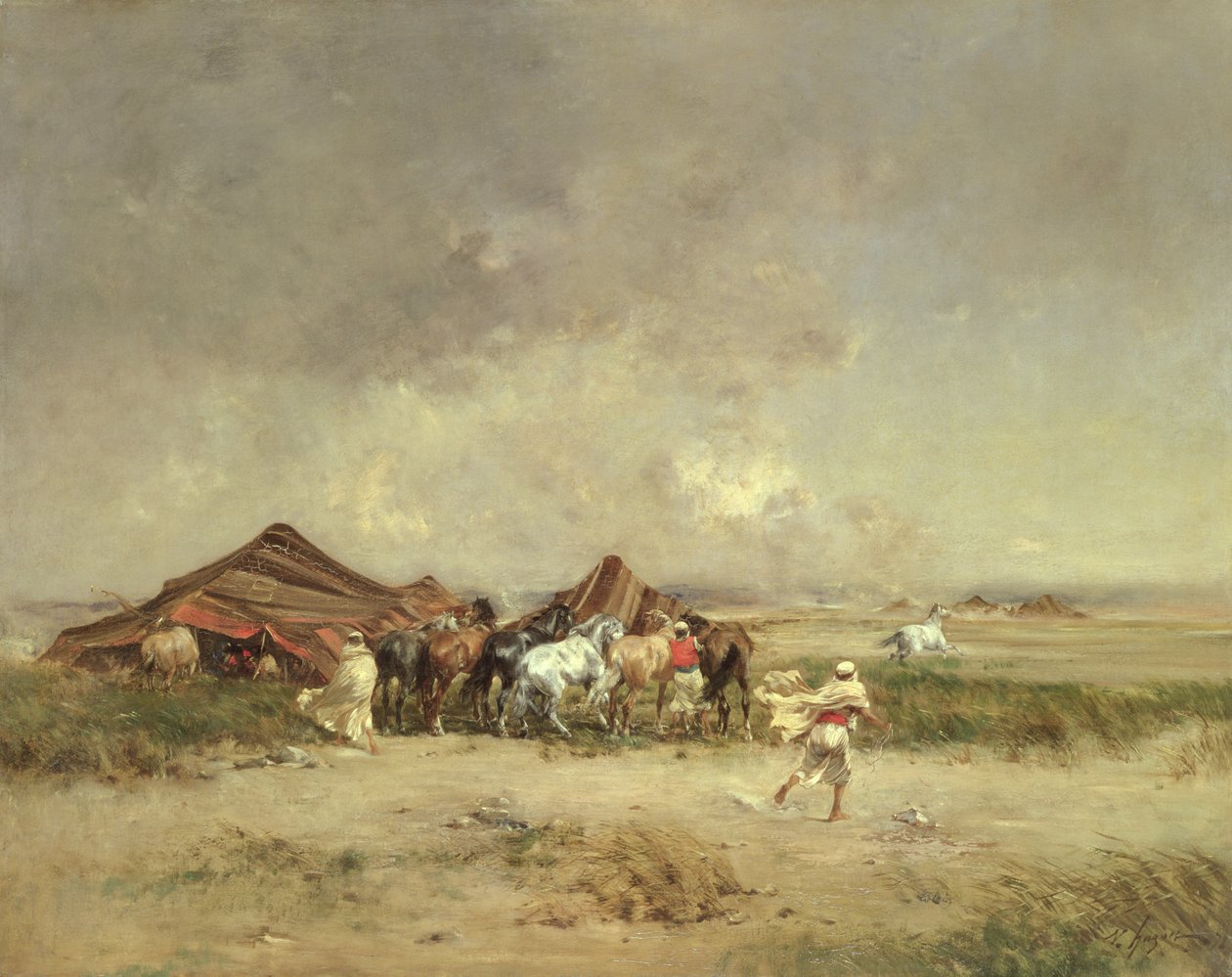 Arabiskt läger, 1872 av Victor Pierre Huguet