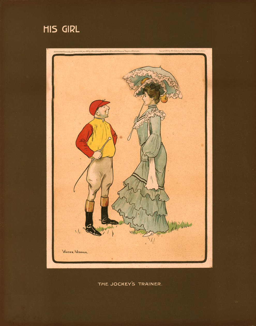 Hans flicka, Jockeys tränare. av Victor Venner
