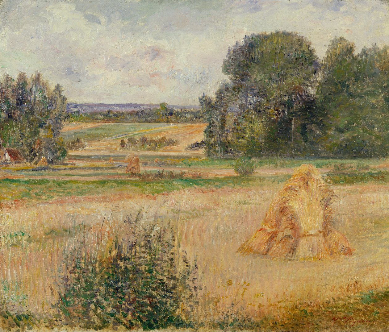 Landskap, Eragny (olja på duk) av Victor Vignon