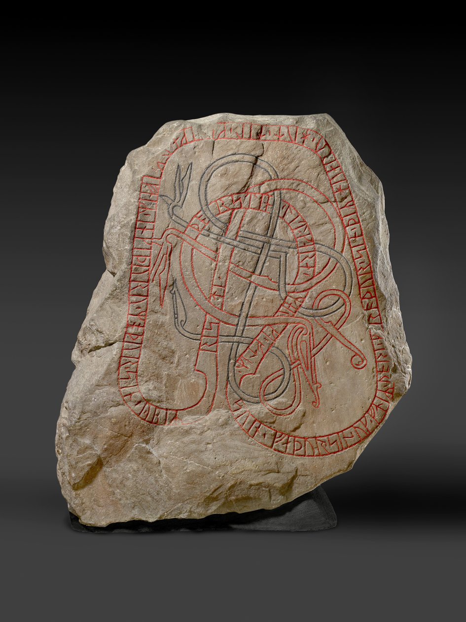 Runsten med röd inskription, c.787-1100 av Viking