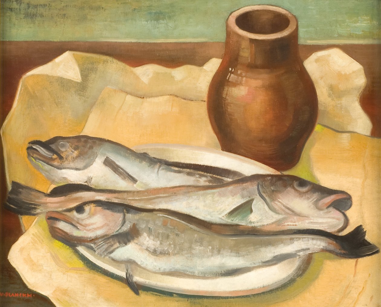 Stilleben med fisk av Viktor Planckh
