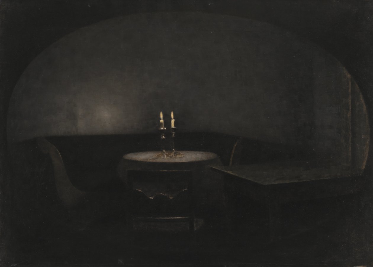Interiör. Konstgjort ljus av Vilhelm Hammershøi