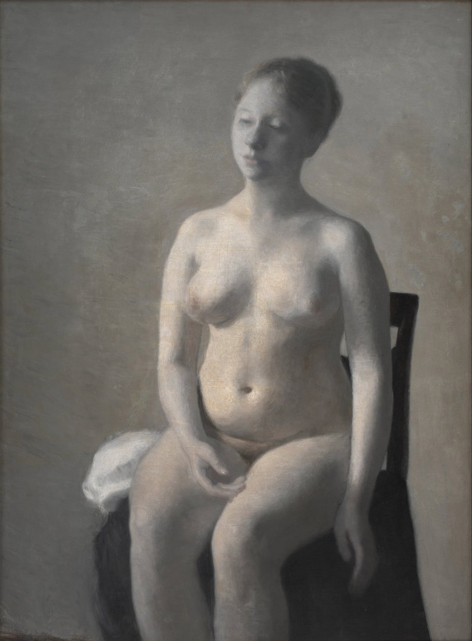 Sittande naken kvinna, 1889. av Vilhelm Hammershøi