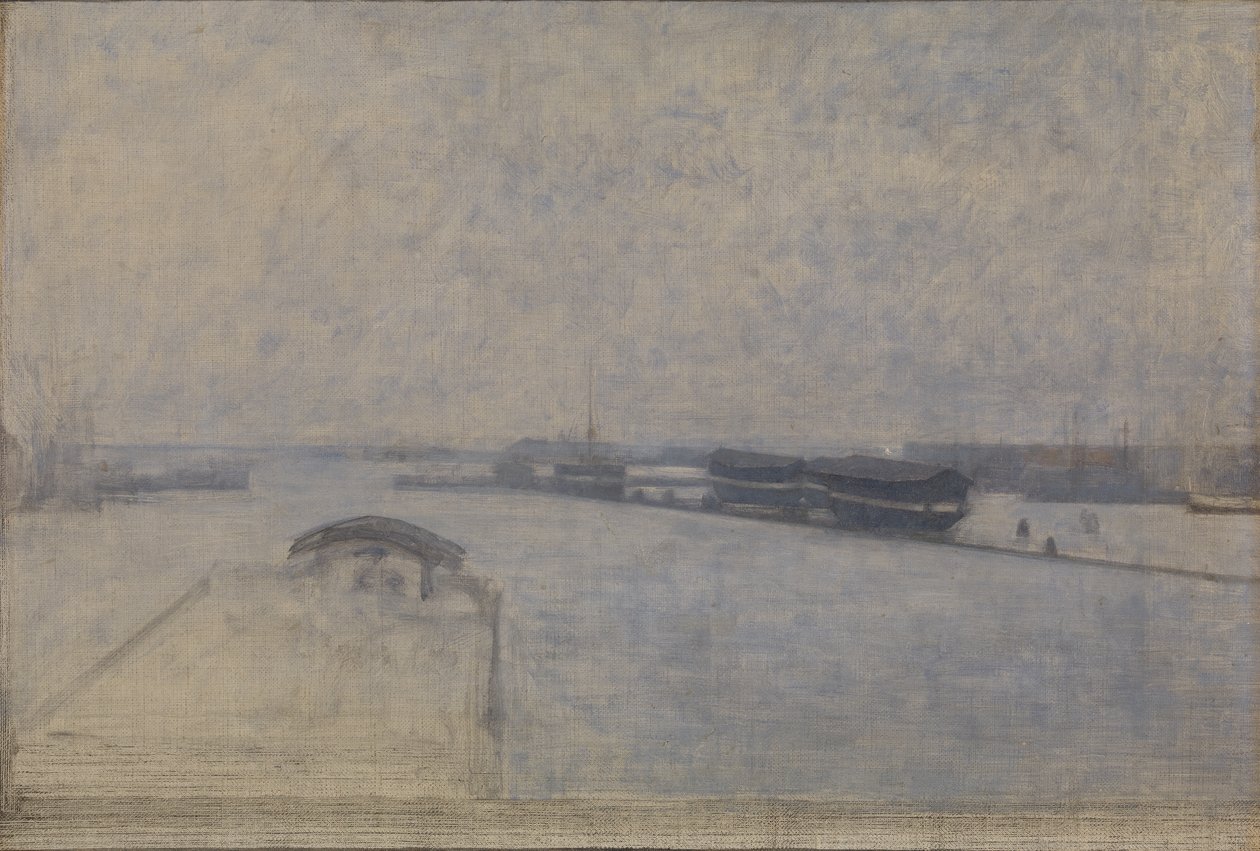 Köpenhamns hamn sett från Kvæsthusgade av Vilhelm Hammershøi