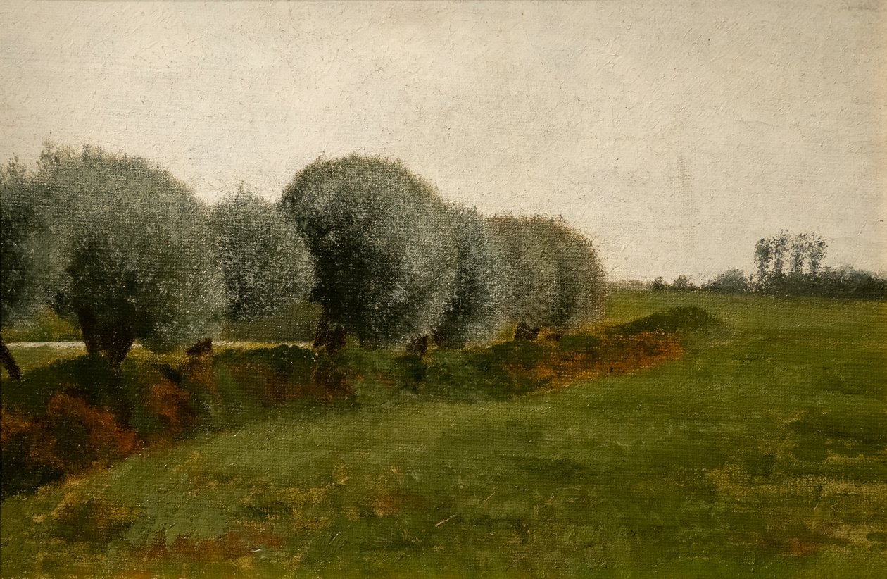 Landskap med en rad av träd av Vilhelm Hammershoi