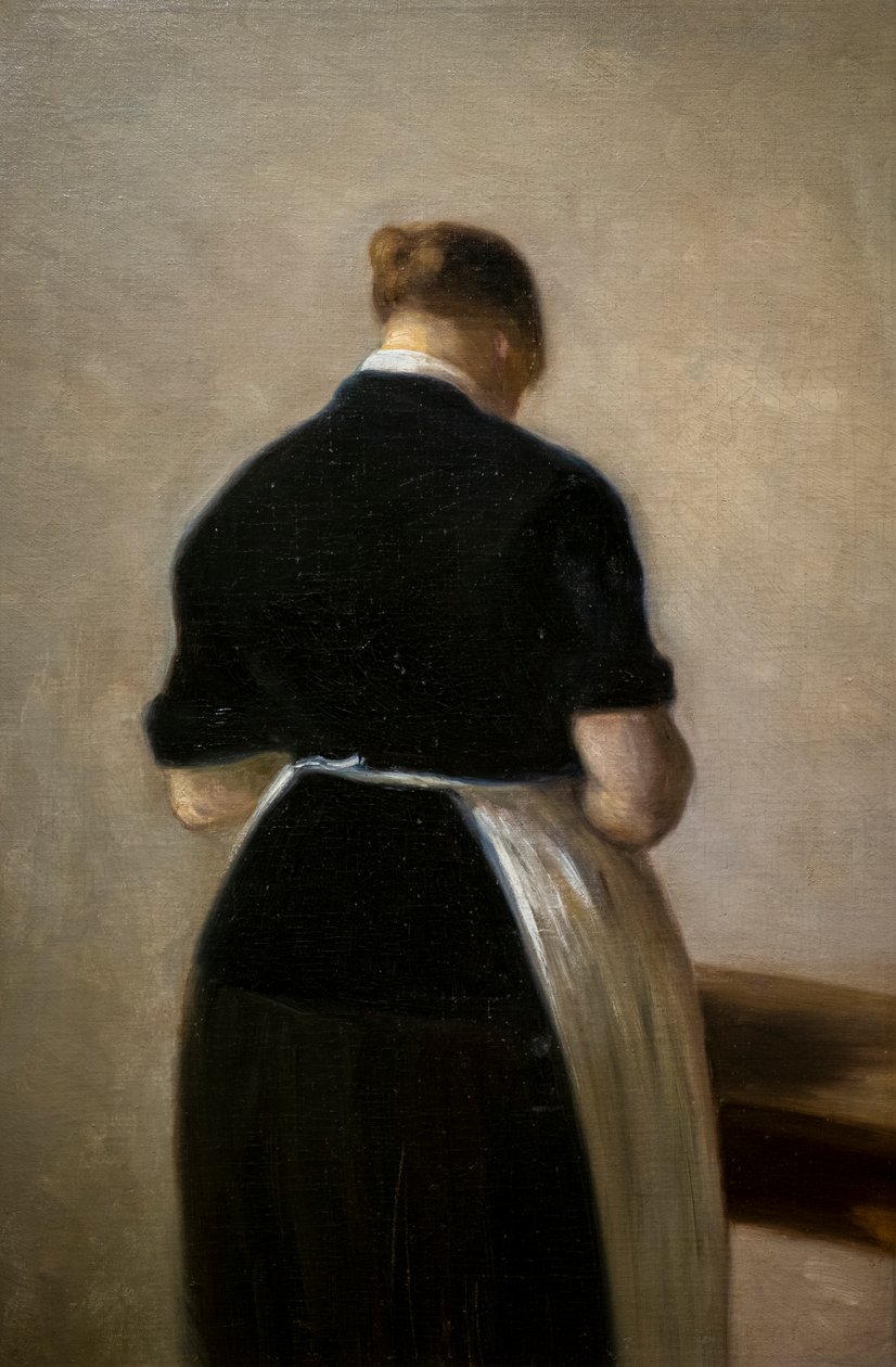 Studie av en stående kvinna, bakifrån av Vilhelm Hammershoi