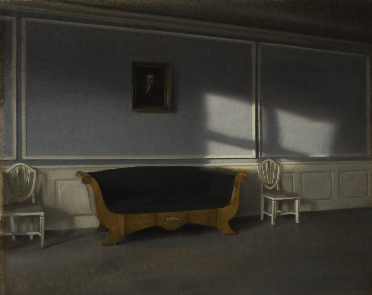 Solsken i salongen III, c.1905 av Vilhelm Hammershoi