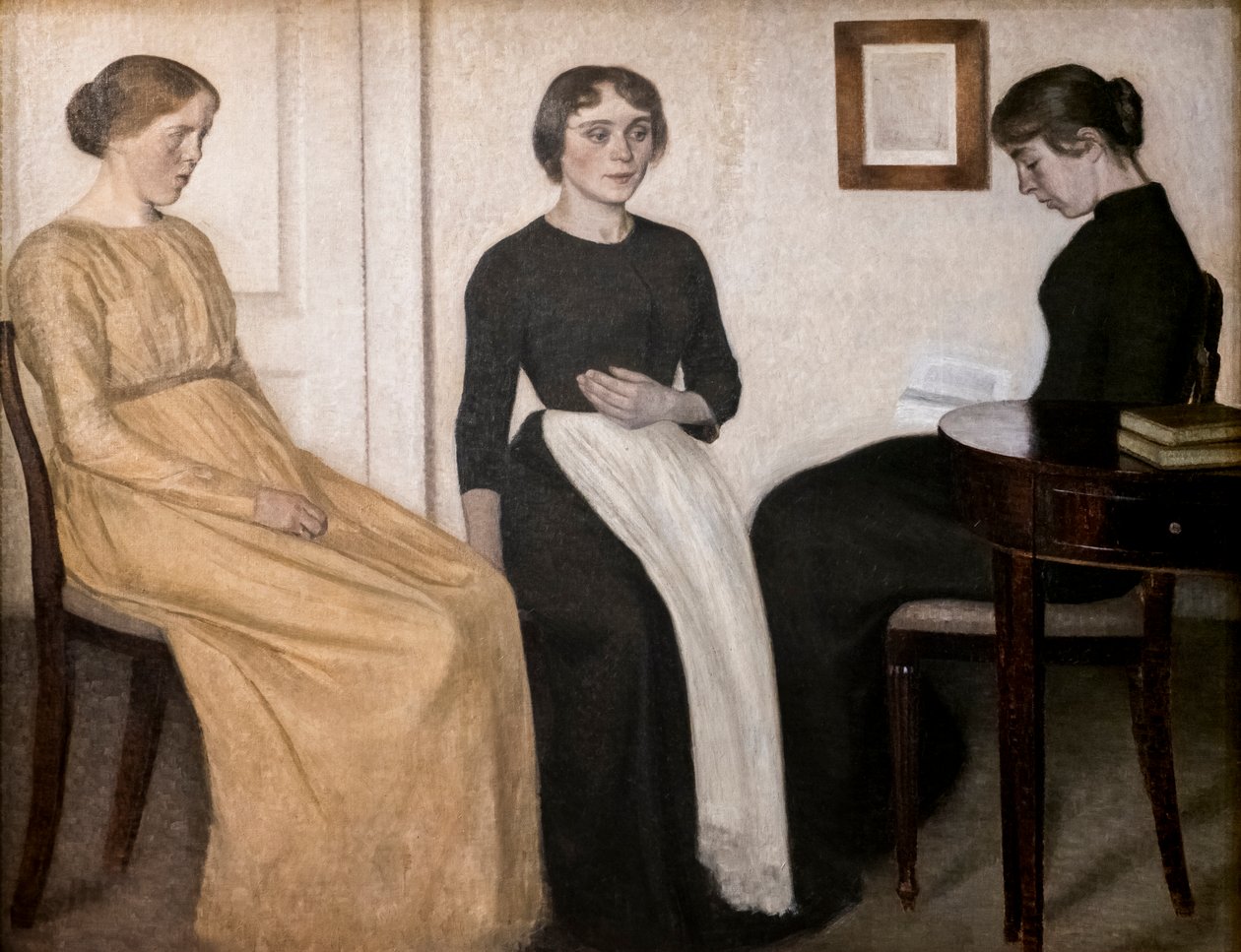 Tre unga kvinnor av Vilhelm Hammershoi
