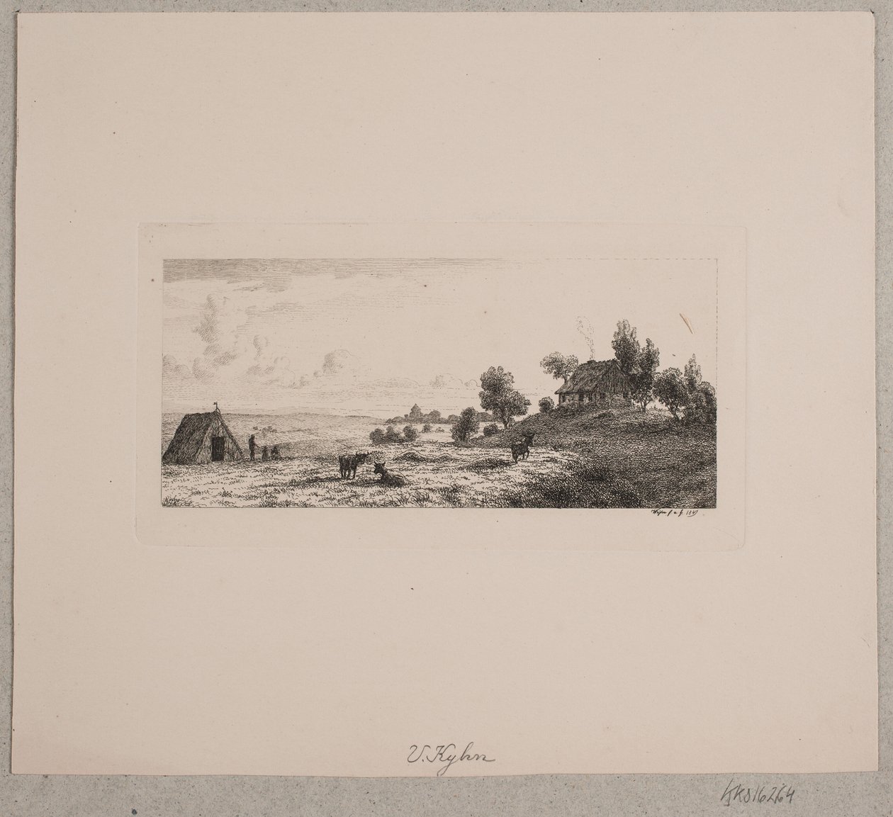 Landskap med bondgård och stuga av Vilhelm Kyhn