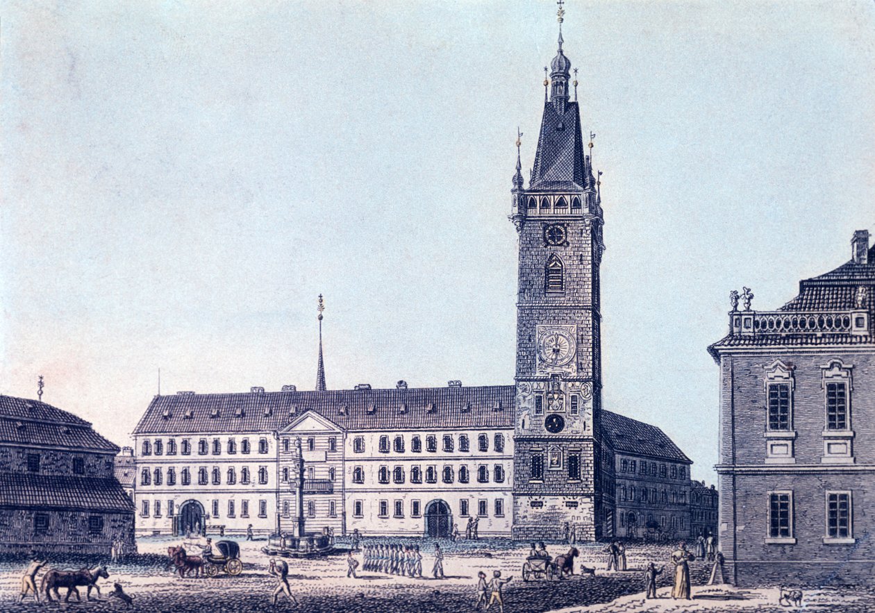 Nya rådhuset, c.1830 av Vincenc Morstadt