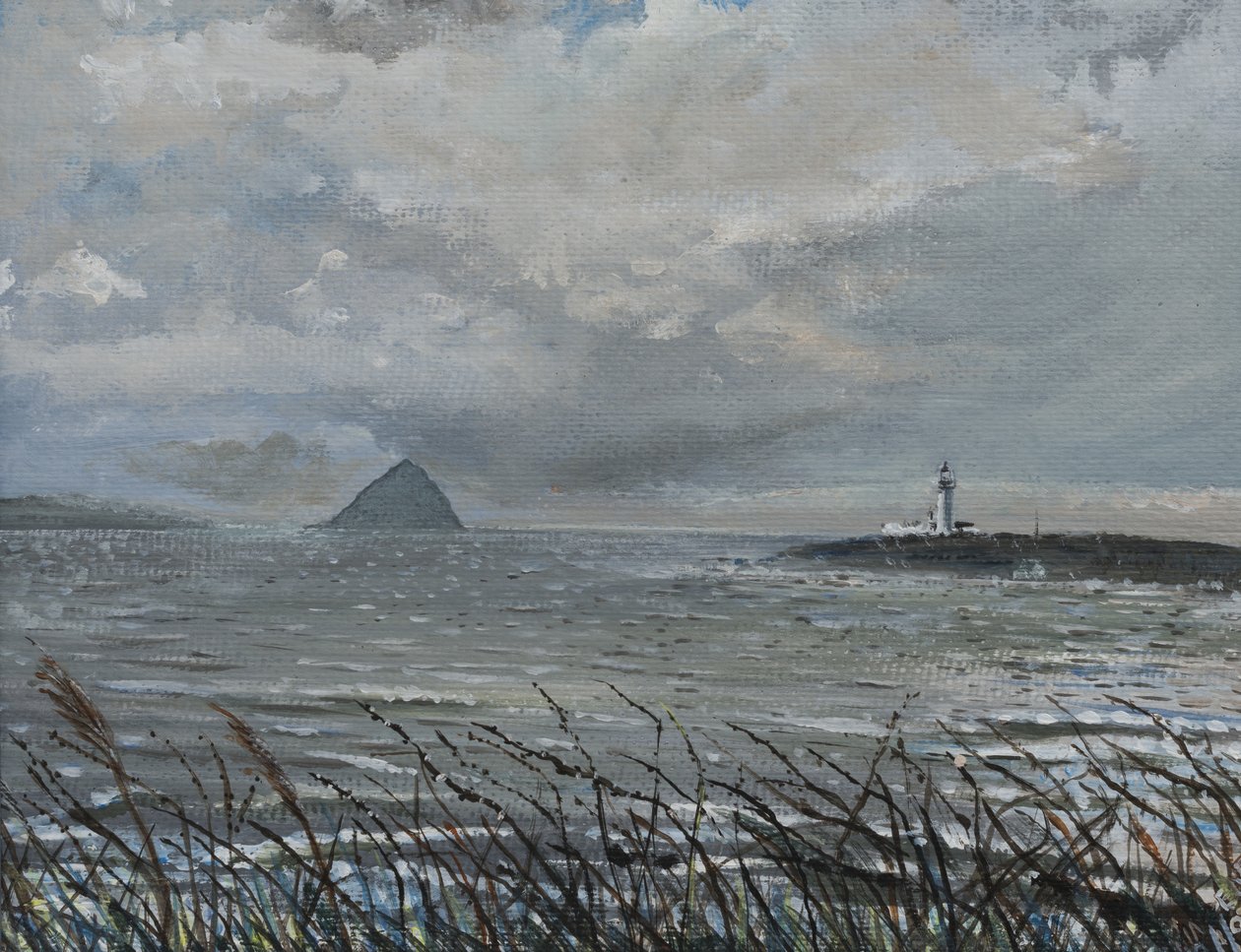 Ailsa Craig från Arran, 2007, (Akryl på canvasskiva) av Vincent Alexander Booth
