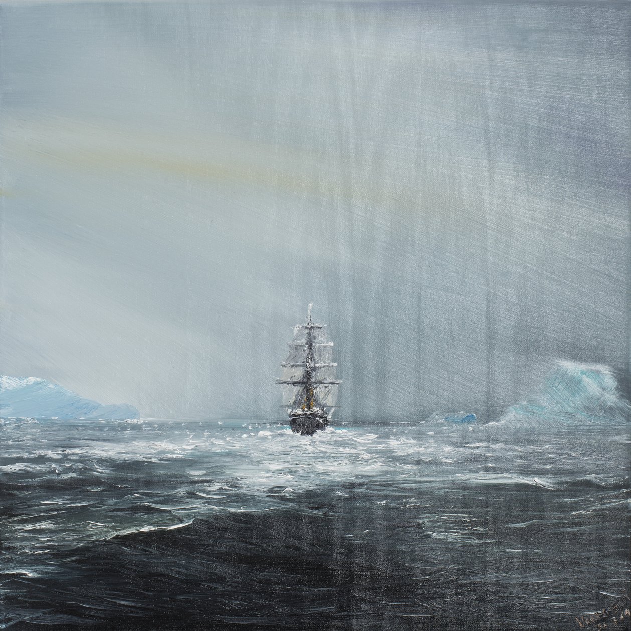 Upptäckt på väg till Antarktis, 2014, (Oil on Canvas) av Vincent Alexander Booth