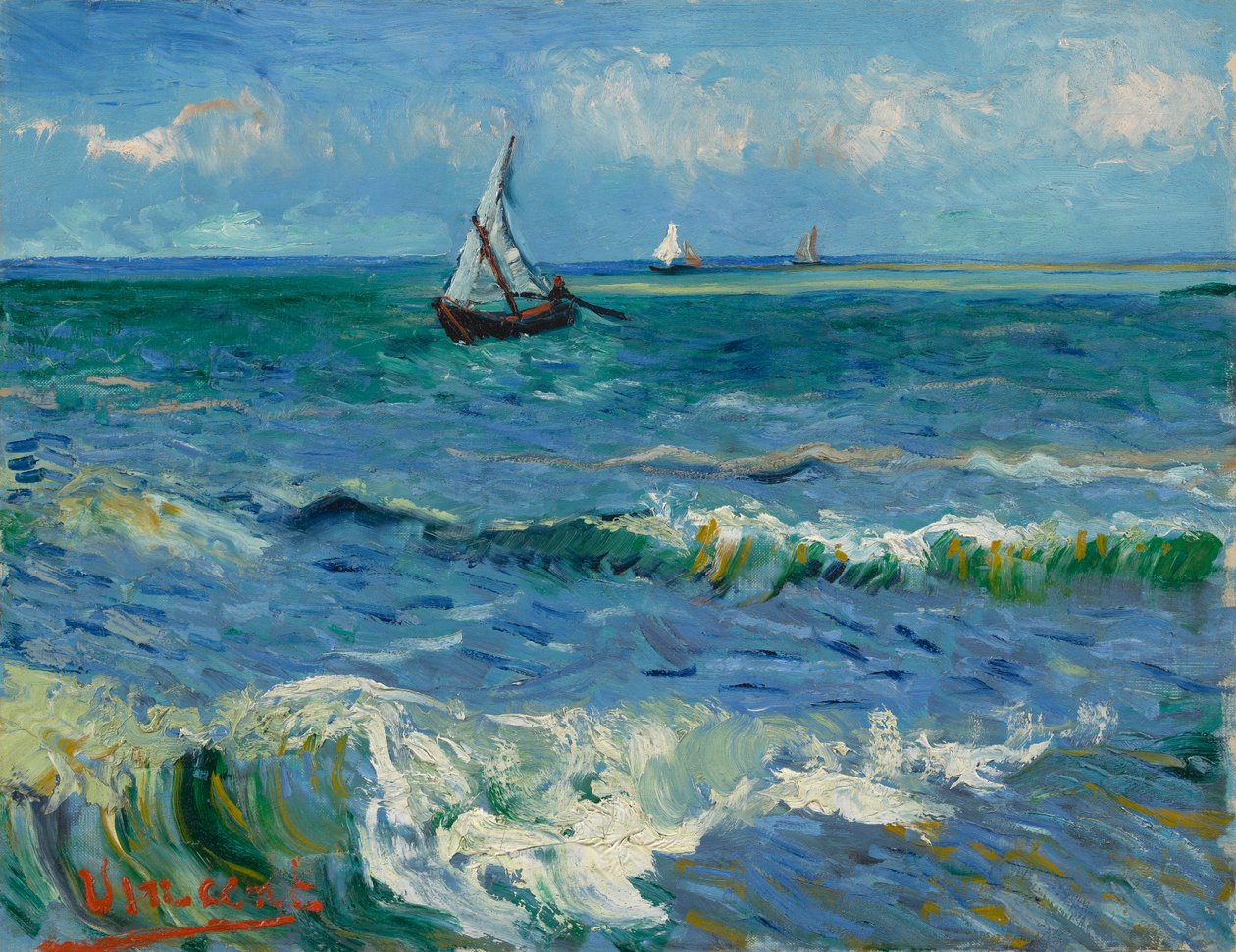 Havslandskap nära Les Saintes-Maries-de-la-Mer av Vincent van Gogh