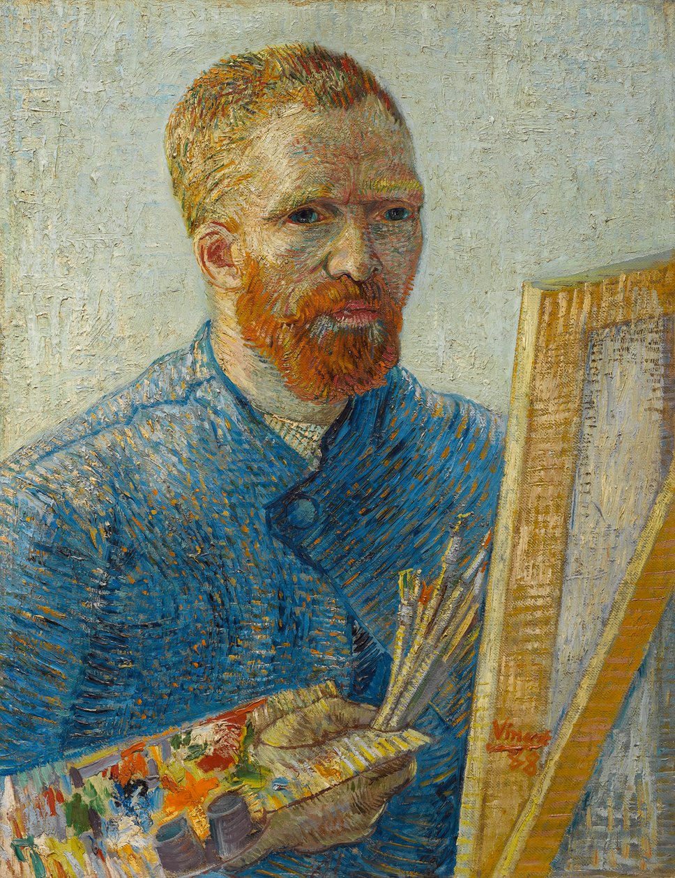 Self portrait as a painter av Vincent van Gogh
