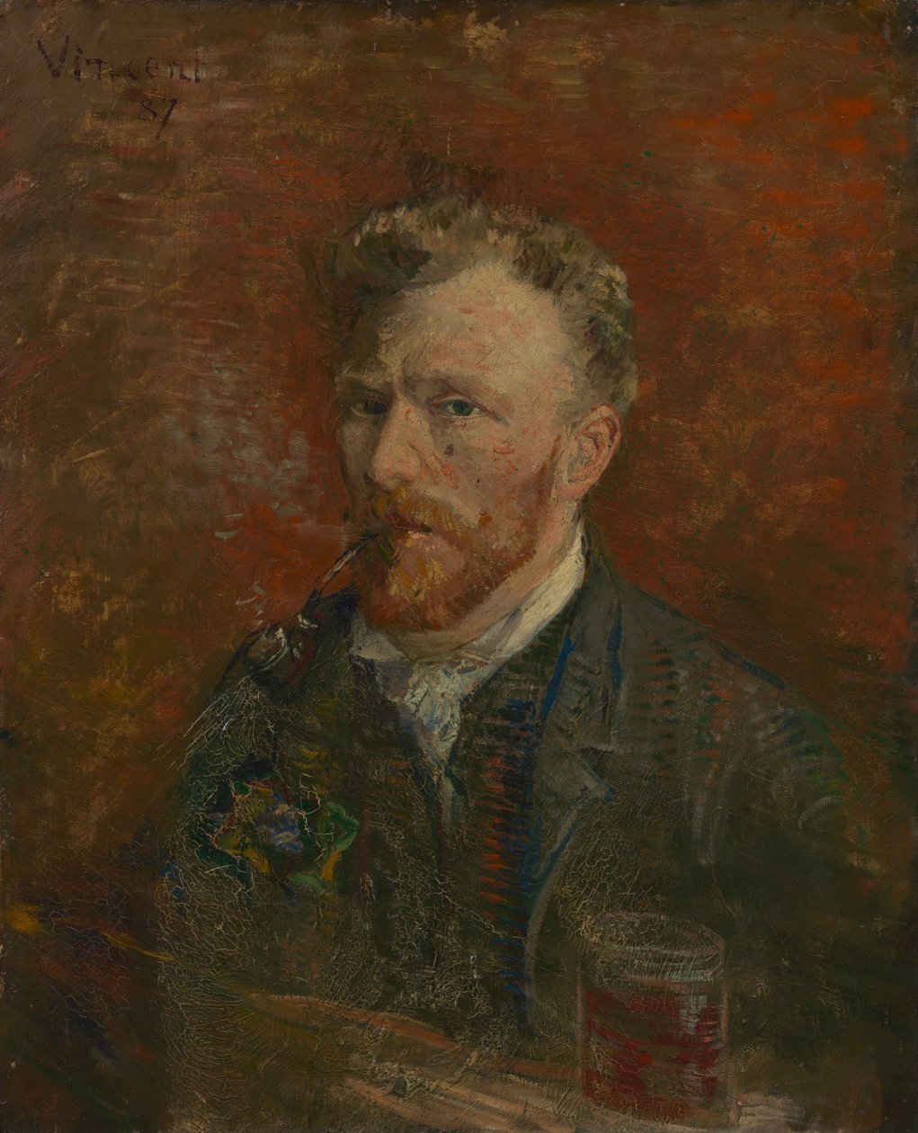 Self-Portrait with Glass av Vincent van Gogh