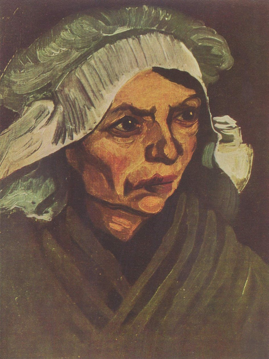  Porträt einer Bäuerin mit weißer Haube av Vincent van Gogh