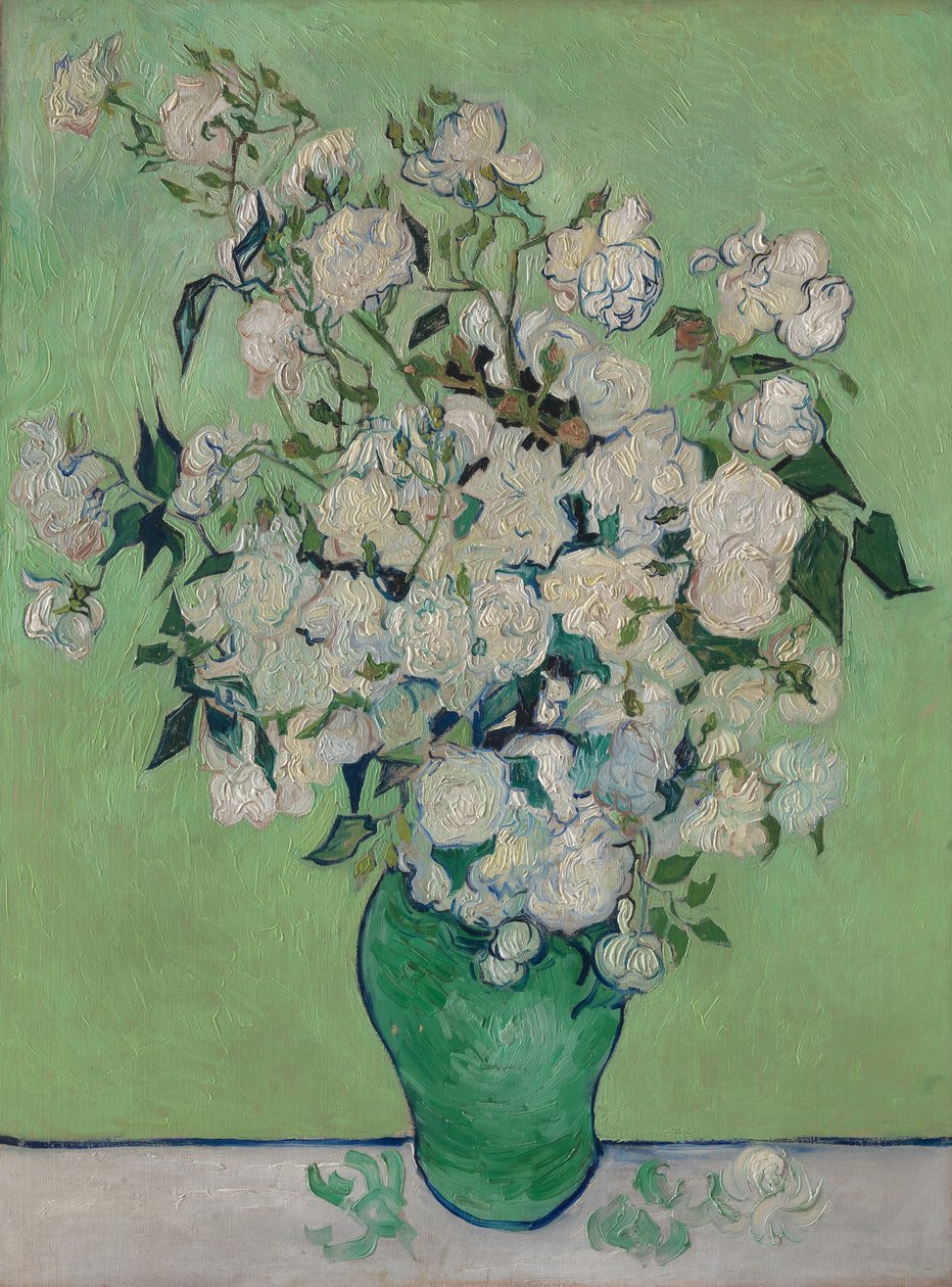 En vas med rosor, 1890 av Vincent van Gogh