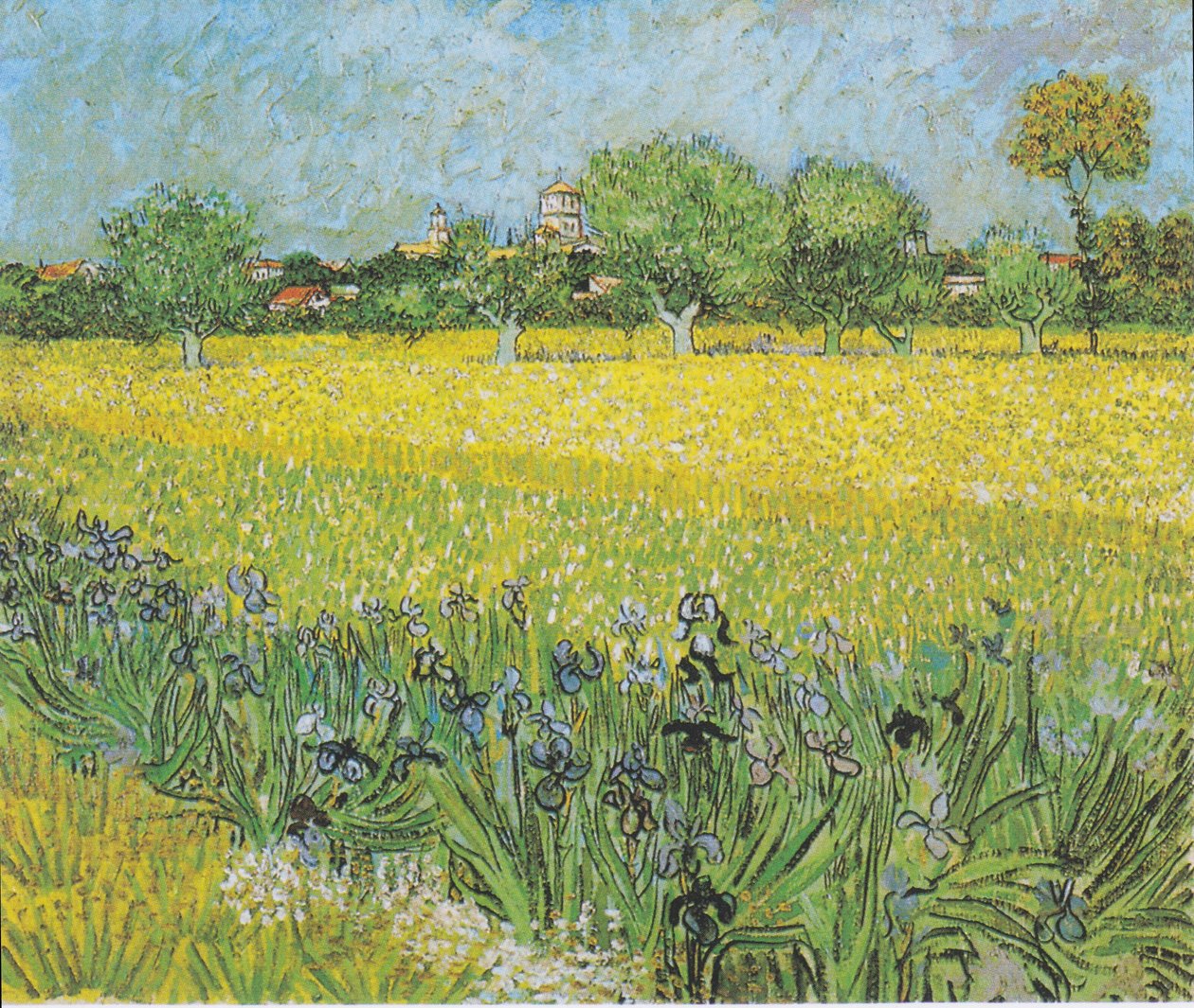 Vy över Arles med Iris i förgrunden av Vincent van Gogh