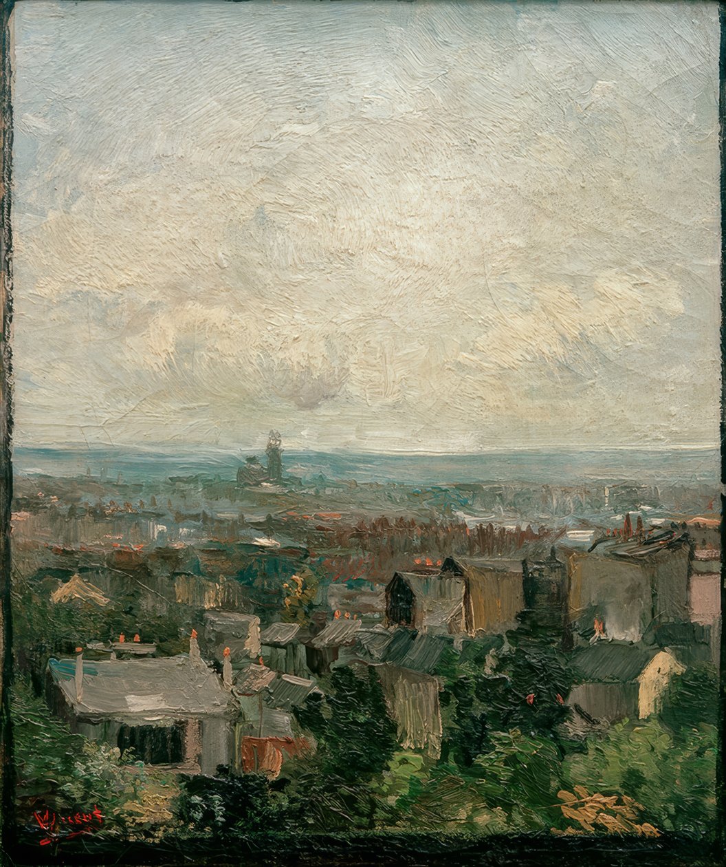 Utsikt över Paris takåsar av Vincent van Gogh