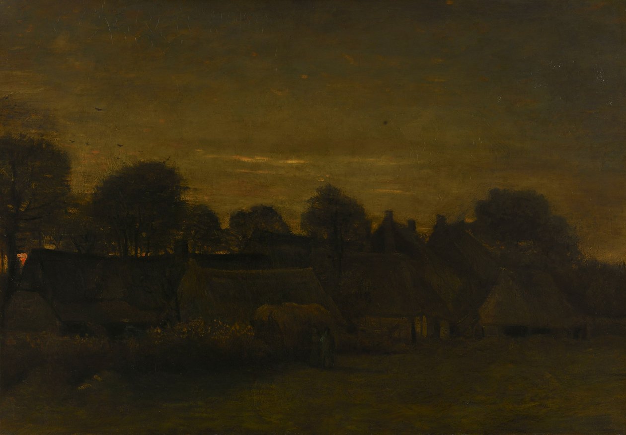 Farming Village at Twilight, 1884 av Vincent van Gogh