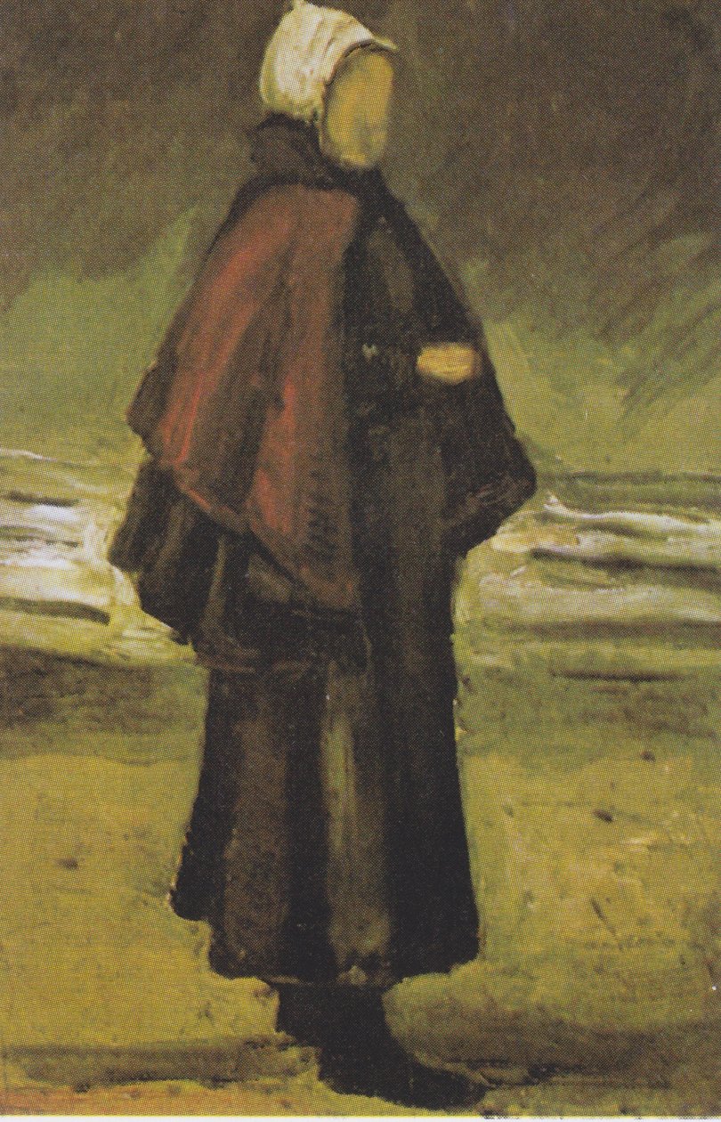 Fiskarkvinna på stranden av Vincent van Gogh